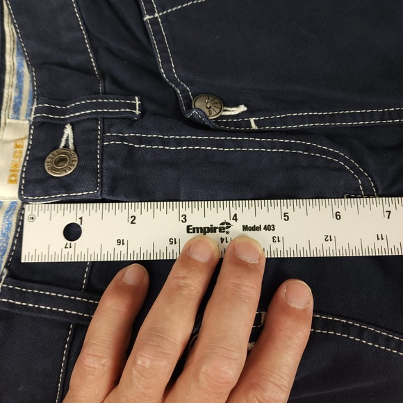 DIESEL Navy Blue Wide Leg Sailor Pants Contrast Stitch Size 26 - Picture 7 of 10